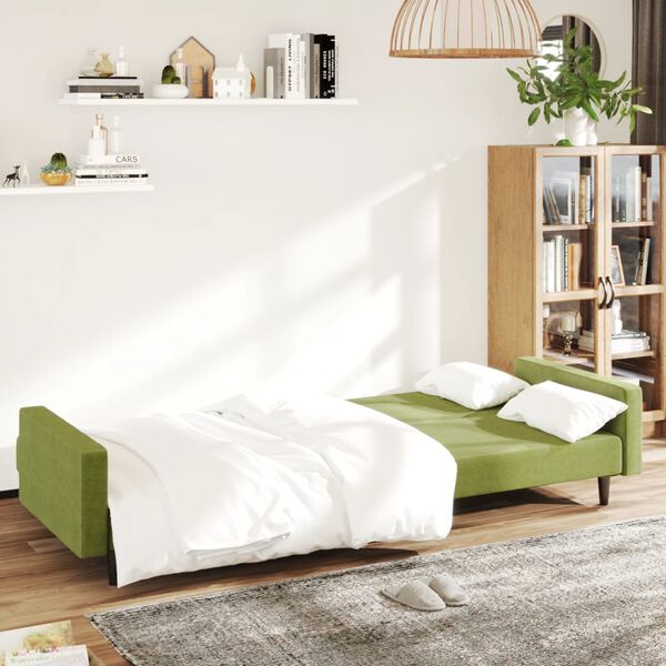 vidaXL Dvivietė sofa-lova, &scaron;viesiai žalios spalvos, aksomas