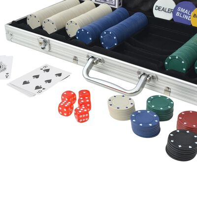 vidaXL Pokerio rinkinys su 500 žetonų, aliuminis