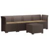 vidaXL 4 vietų sodo sofa su pagalvėmis pintinės i&scaron;vaizdos PP Ruda
