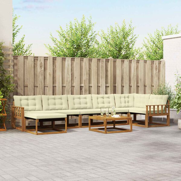 vidaXL Lauko sofos komplektas 22 pcs Natūralus ir grietinėlė