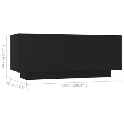 vidaXL Televizoriaus spintelė, juodos spalvos, 100x35x40cm, MDP