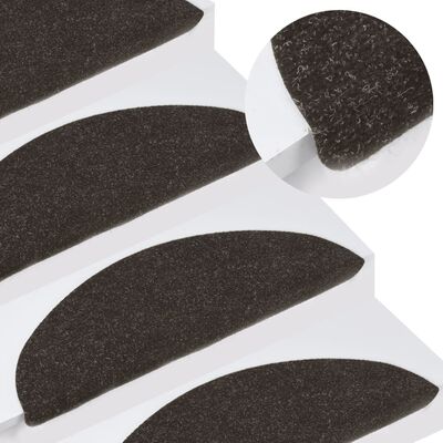 vidaXL Lipnūs laiptų kilimėliai, 10vnt., juodi, 65x22,5x3,5cm