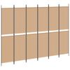vidaXL 6-skydelio kambario pertvara Smėlio 300 x 220 cm Audinys