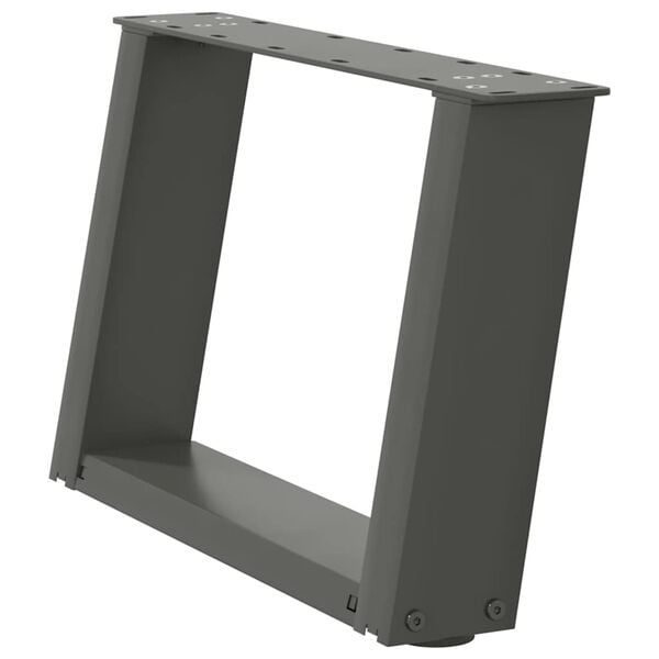 vidaXL Kavos staliuko kojelės, 2 vnt., antracito spalvos, 40x(30-31) cm, plienas, U formos