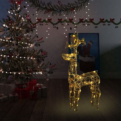 vidaXL Kalėdų dekoracija elnias, 60x16x100cm, akrilas, 90 LED lempučių