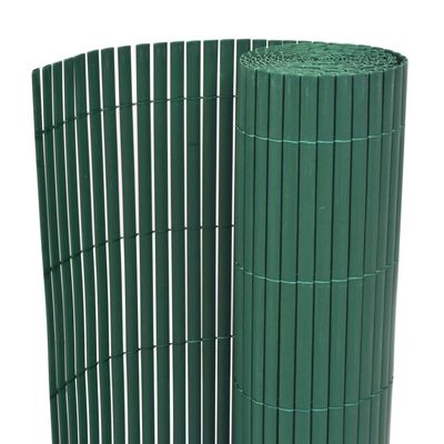 vidaXL Dvipusė sodo tvora, žalia, 90x500cm, PVC