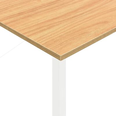 vidaXL Kompiuterio stalas, baltas/ąžuolo, 80x40x72cm, MDF ir metalas