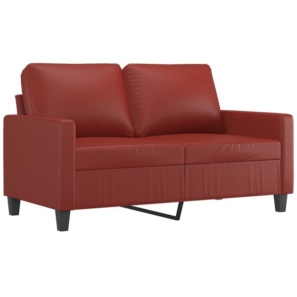 vidaXL Dvivietė sofa, raudonojo vyno spalvos, 120cm, dirbtinė oda