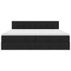 vidaXL Lova su daiktų laikymo vieta ir LED Juoda 200 x 200 cm audinys