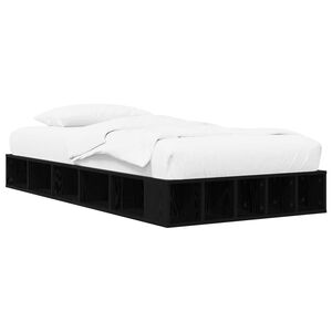 vidaXL Lovos rėmas su saugojimu su lentyna Juodojo ąžuolo 80 x 200 cm