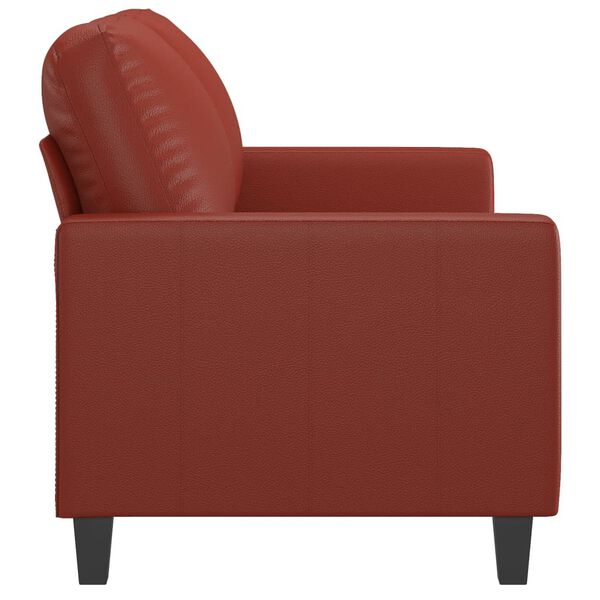 vidaXL Dvivietė sofa, raudonojo vyno spalvos, 120cm, dirbtinė oda