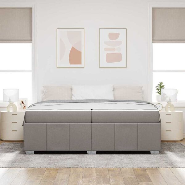 vidaXL Lovos rėmas su čiužiniu Taupe 200 x 200 cm audinys