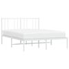 vidaXL Metalinis lovos rėmas su galvūgaliu, baltos spalvos, 120x200cm