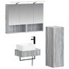 vidaXL Vonios spintos komplektas 4 pcs Pilka Sonoma 50 x 14,5 x 70 cm
