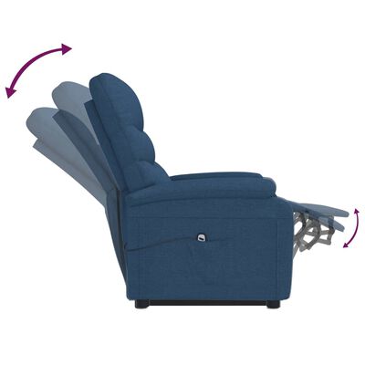 vidaXL Atsistojantis krėslas, mėlynos spalvos, audinys