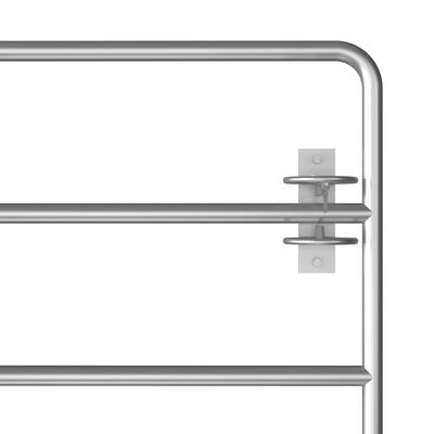 vidaXL Lauko vartai, 5 skersiniai, sidabrinės spalvos, (115-300)x90cm