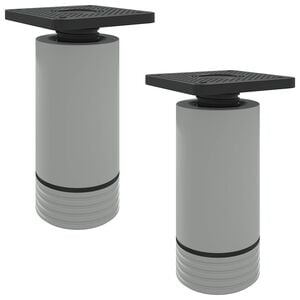 vidaXL Baldų kojelės Reguliuojamas 2 pcs Balta 64 x 64 x 100 mm PP