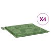 vidaXL Kėdžių pagalvės 4 pcs Žalia ir balta 50 x 50 x 4 cm