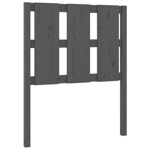 vidaXL Lovos galvūgalis, pilkas, 80,5x4x100cm, pu&scaron;ies medienos masyvas