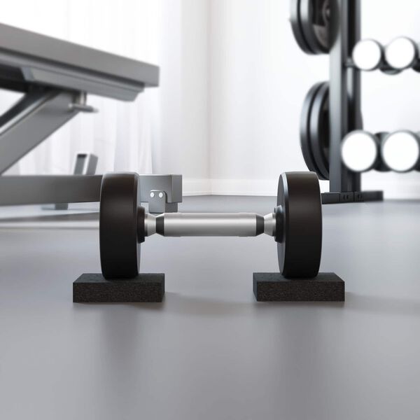 vidaXL Gumos granulių terasų kilimėlis Juodas 9 x 9 x 2 cm Guma