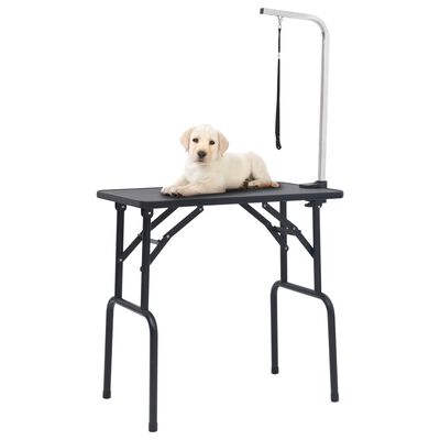 vidaXL Reguliuojamas šunų priežiūros stalas su 1 kilpa