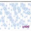 vidaXL LED girlianda varvekliai, 10m, 400 &scaron;altų baltų LED, 8 funkcijos