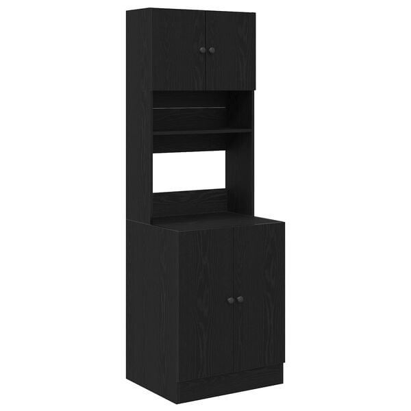 vidaXL Virtuvės bufetai 2 pcs Juodas ąžuolas 60 x 50 x 180 cm