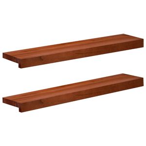 vidaXL Langų palangės 2 vnt. Ruda 80x 20 x 2 cm Kietas bukas medis