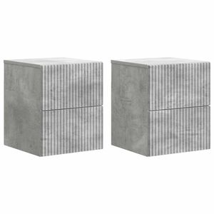 vidaXL Sieninis naktinis staliukas 2 pcs Betono pilka Apdirbta mediena