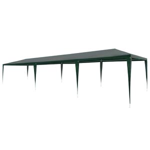 vidaXL Proginė palapinė, žalia, 3x9m, PE