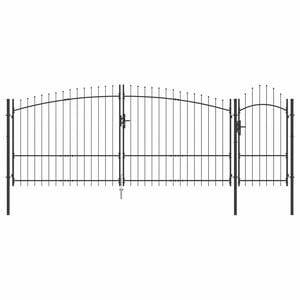 vidaXL Sodo vartai WOERDEN 100 x 400 cm Plienas Pilka Užrakintas