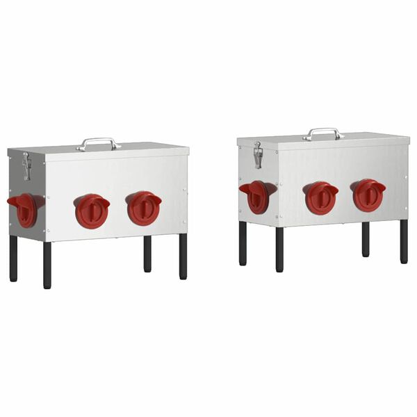 vidaXL Vi&scaron;tų lesykla 2 pcs Sidabro 41,5 x 20,5 x 33 cm