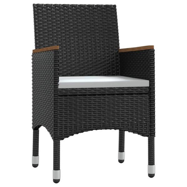 vidaXL Sodo komplektas su pagalvėlėmis, 7 dalių, juodos spalvos