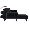 vidaXL L formos sofa-lova, juodos spalvos, 260x140x70cm, aksomas