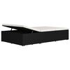 vidaXL Keičiamas saulės gultas su čiužinuku, juodas, poliratanas