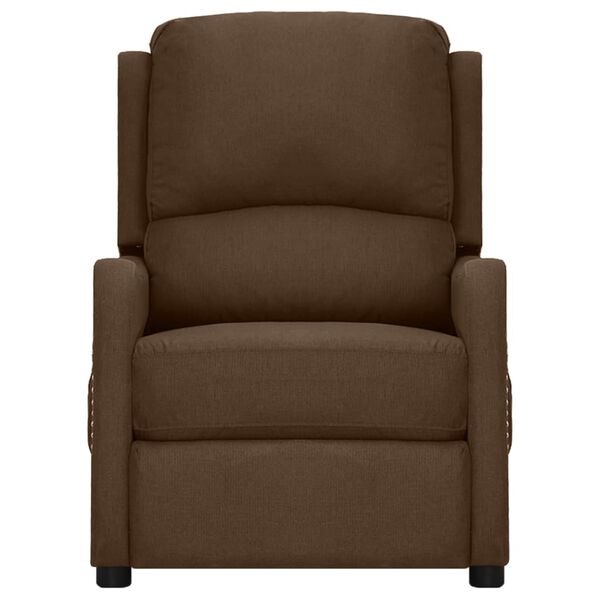 vidaXL Elektrinis masažinis krėslas, rudos spalvos, audinys