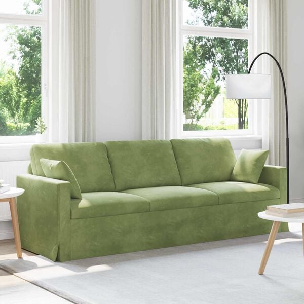 vidaXL Sofa &Scaron;viesiai žalia 228 x 78 x 80 cm Aksomas