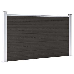 vidaXL Tvoros segmentas, juodos spalvos, 180x105cm, WPC