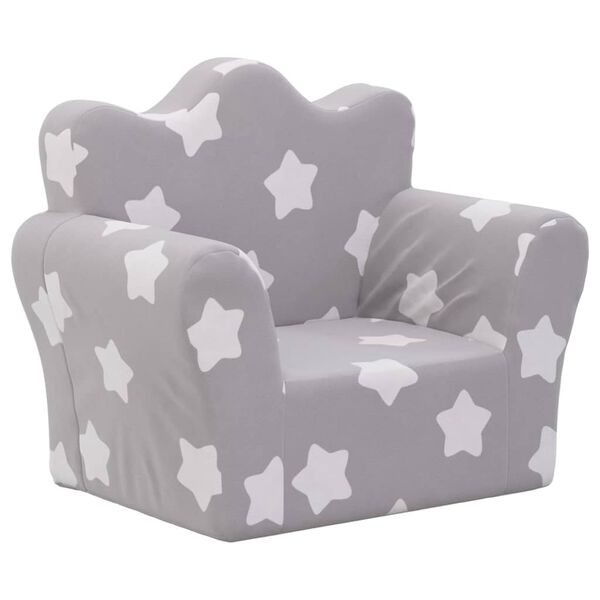 vidaXL Vaiki&scaron;ka sofa, &scaron;viesiai pilka, mink&scaron;tas pliu&scaron;as, su žvaigždėmis