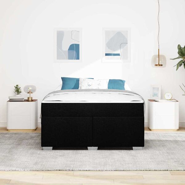 vidaXL Lovos rėmas su čiužiniu Juoda 140 x 200 cm audinys