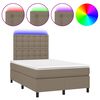vidaXL Lova su spyruoklėmis/čiužiniu/LED, taupe, 120x190cm, audinys