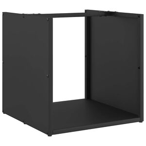 vidaXL Stovas malkoms, juodos, 40x40x40 cm, &scaron;altai valcuotas plienas