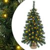 vidaXL Mini Kalėdų medis 60 cm 25 LED &Scaron;ilta balta PVC Žalia