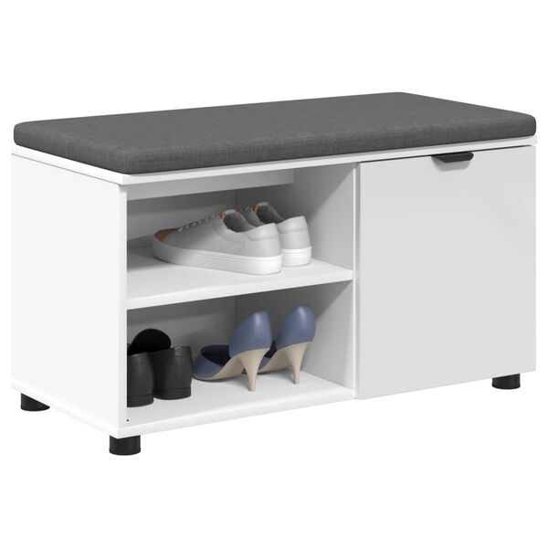 vidaXL Koridoriaus suolas su pagalve Paprastas Balta 80 x 38 x 46 cm