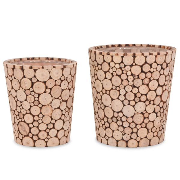 vidaXL Vazonų komplektas, 2vnt., tikra eglės mediena