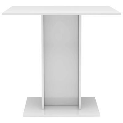 vidaXL Valgomojo stalas, baltos sp., 80x80x75cm, MDP, labai blizgus