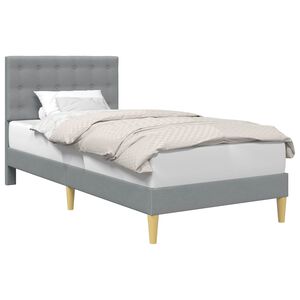 vidaXL Lovos rėmas su galvūgalio &Scaron;viesiai pilka 100 x 200 cm Audinys