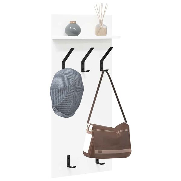 vidaXL Prikabinamas paltas Balta 40 x 10 x 90 cm Apdirbta mediena