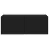 vidaXL Sieninė TV spintelė su LED lemputėmis, juoda, 80x35x31cm