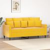 vidaXL Dvivietė sofa, geltonos spalvos, 140cm, aksomas